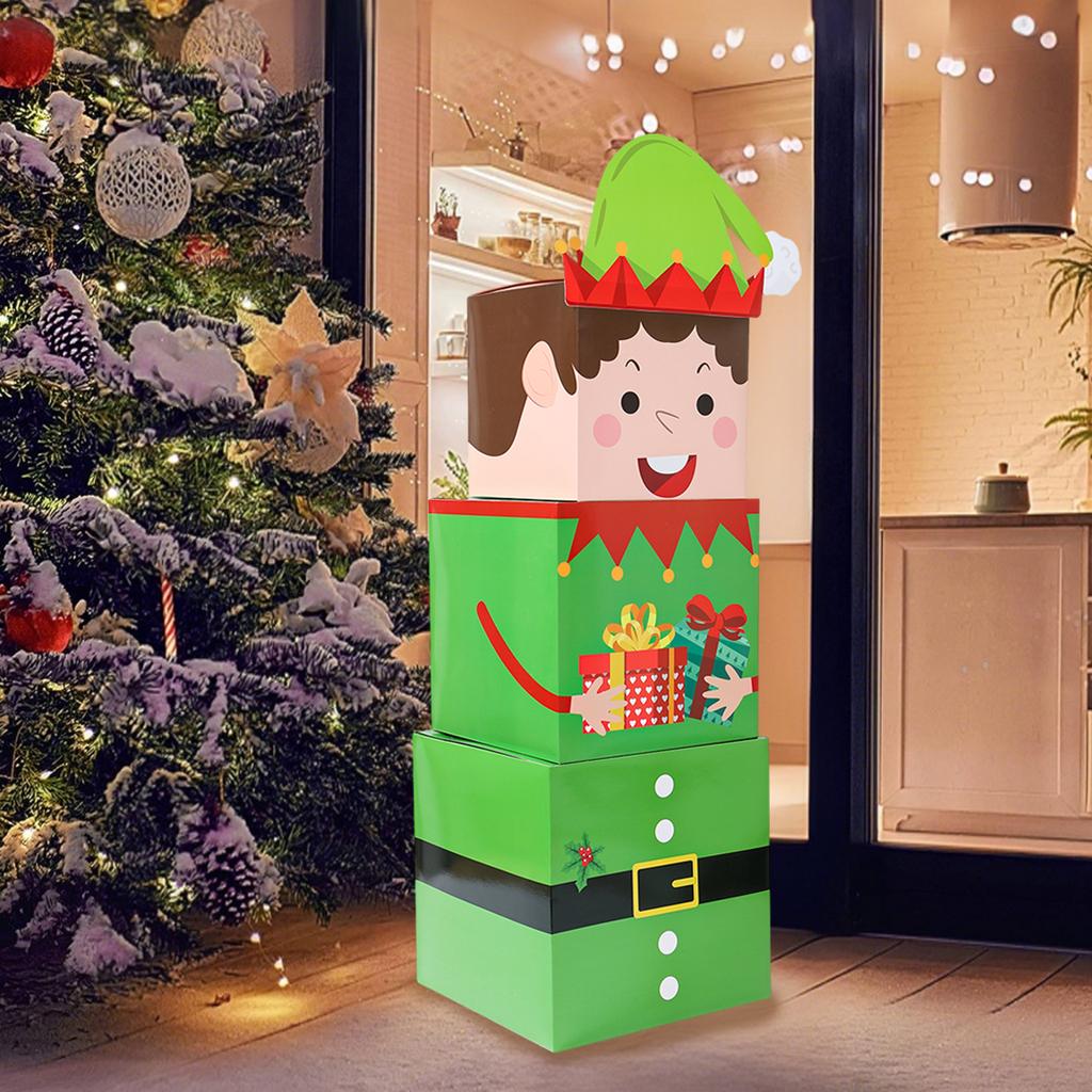 3pcs Christmas Snowman Stacking Boxes Merry Christmas Party Decoration 2026 Xmas Stacking Boxes Navidad Natal New Year Gift 2026