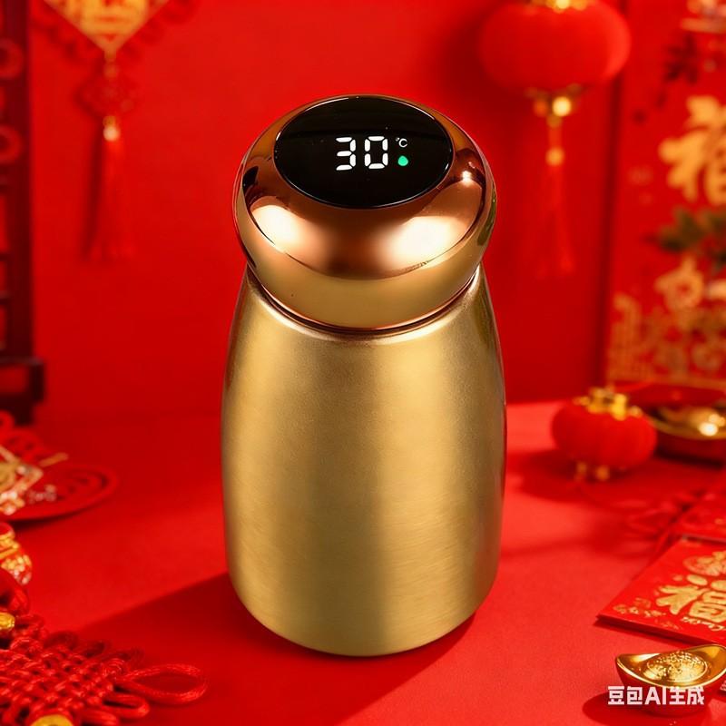Guochaofeng Mini Mushroom Cup Stainless Steel Smart Temperature Display Pocket Cup High Value Compact Portable Thermos Cup 230Ml