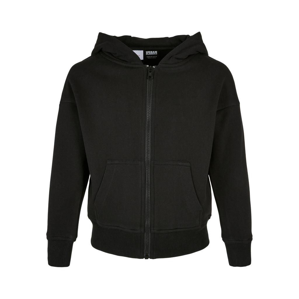 Urban Classics Mädchen Frottee Bio Kapuzenpullover mit durchgehendem Reißverschluss