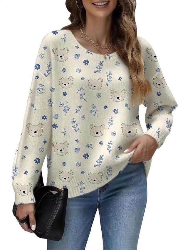 Deer Pattern Pullover Sweater