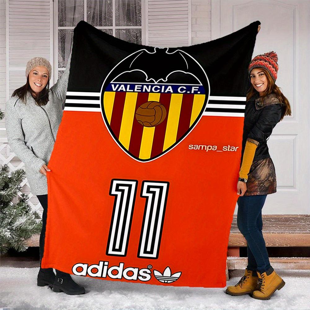 1pc Valencia CF Digital Printed Flannel Blanket, Super Soft Plush Fleece Bed Cover, Multipurpose Four Season Blanket for Sofa, Bed, Office,