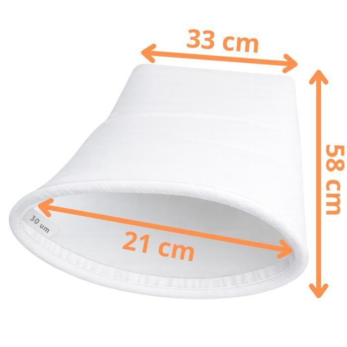 Pool Filter Bag [Lot 2] 30 Microns Compatible Desjoyaux F15 PF180 PFI180 PFI181 PF250 58x33cm Ring Ø21cm Phonillico®