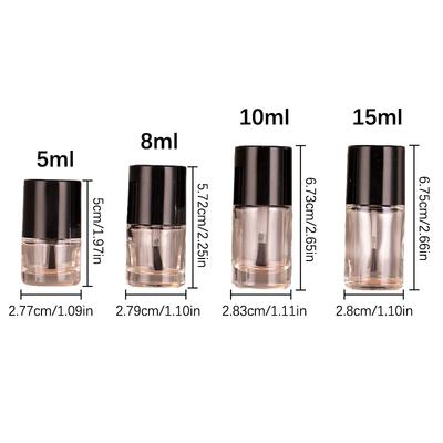 5/8/10/15 ml Unterverpackte Nagellackflasche Nagelgel Leere Flasche mit Pinsel Glas Leere Mischflasche Ausbesserungsbehälter