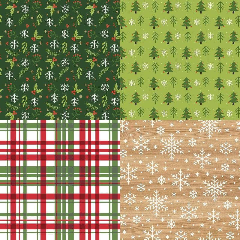 Classic Christmas Scrapbook Paper Scrapbooking Patterned  Pack DIY Craft Background  12sheets/24 Sheets 6"X6"