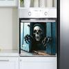 Halloween Smile Skeleton Open Door Glass Cabinet Kitchen Home Decor Stickers