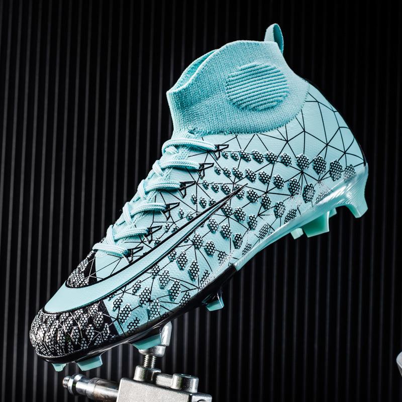 Soccer Boots Men'S High Top Teen Spikes and Broken Nails Training Sneakers