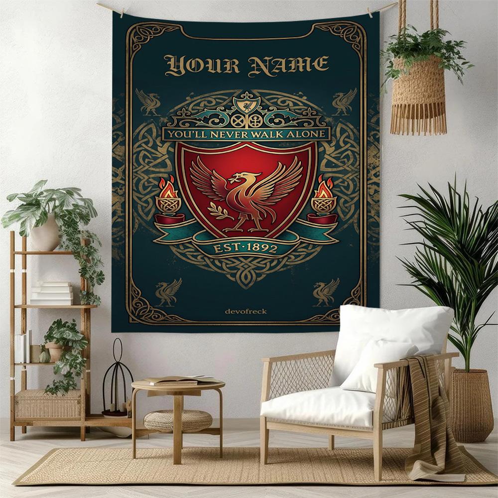 Liverpool Fc Custom Your Name Wall Decor Tapestry Art For Pet Memorial Birthdaywedding Party Backdrop Family Gift