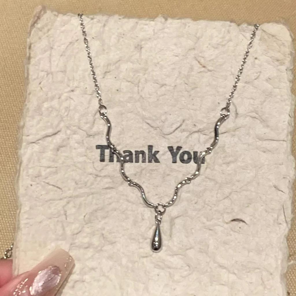 Vintage Glossy Water Droplet Necklaces Gold Sliver Luxury Laziness Irregular Tassel Collar Necklace Chain Jewelry Gift for Women