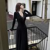 Women's Sexy White V-Neck Retro Lace Patchwork Long-Sleeve Dress - 2026 Early Spring Collection
