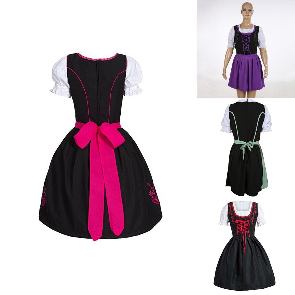 Vintage Style Bavarian Dirndl Dress For Oktoberfest And Festival Cosplay