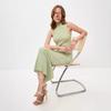 European and American Summer Sleeveless High Neck Knitted Dress Sexy Slim Fit Knitted Sweater Long Skirt