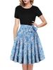 Round Neck Short-Sleeve Printed Dress