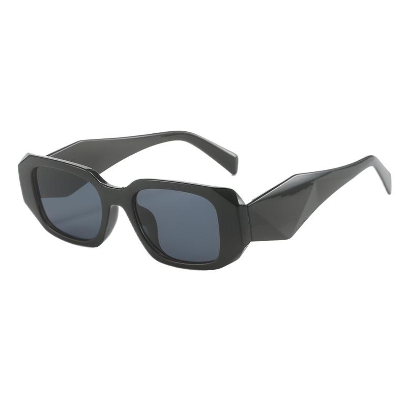 Vintage Black Square Sunglasses Woman Luxury Brand Small Rectangle Sun Glasses Female Gradient Clear Mirror UV400