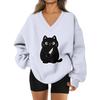 Women's V-neck Dropped Shoulder Halloween Print Sports Sweatshirt Top