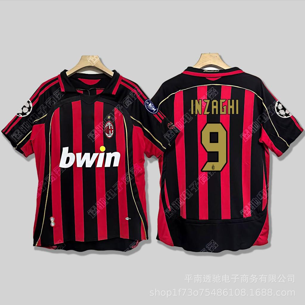0607AC Milan retro jersey Cacanesta Maldini Inzaghi Pirlo long short-sleeved football jersey