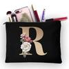 Girl Makeup Bag Golden Letter Pattern Classic Organizer Bag Pouches for Travel Bags Pouch Women's Cosmetic Bag
