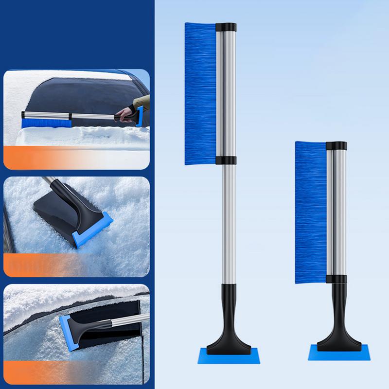 Extendable Car Windshield Wiper Snow Removal Brush 2in1 Aluminum Alloy Snow Shovel With Broom Vehicle Cleaning Accessories