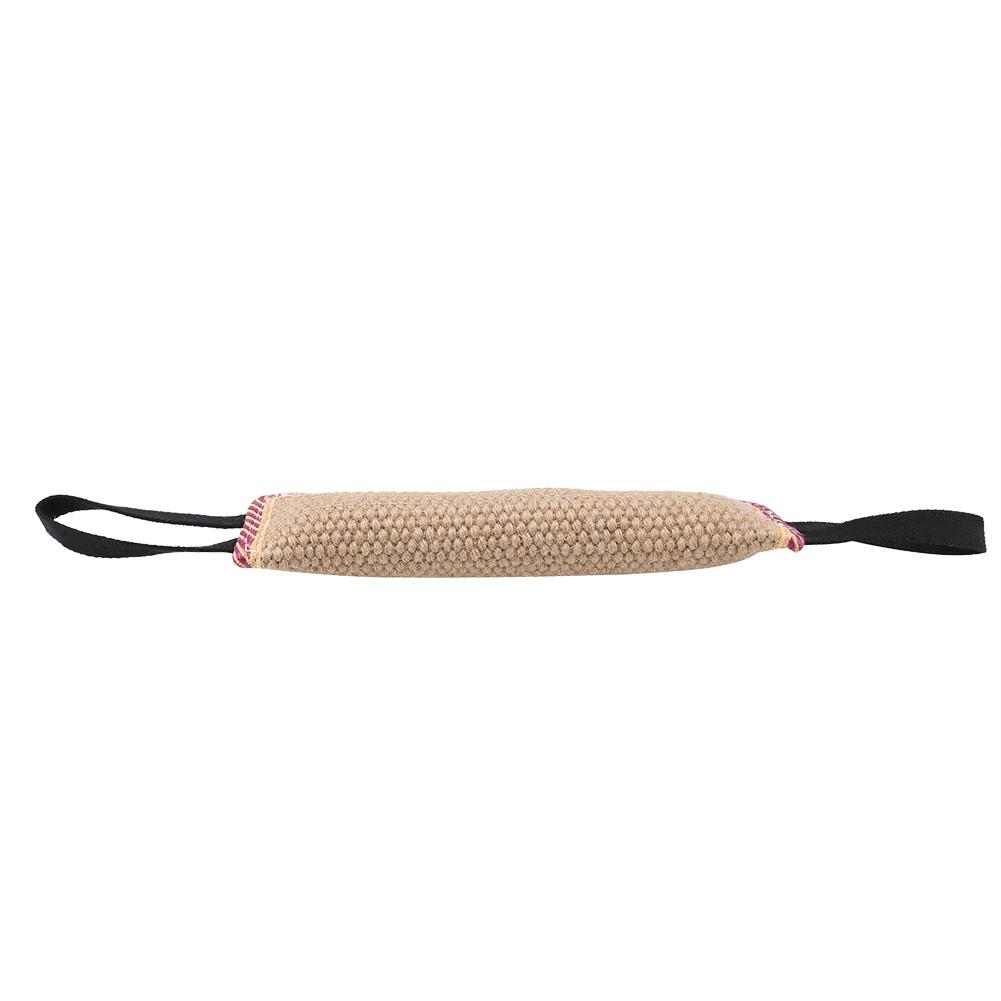 Durable Sackcloth Pet Dog Tear Bite Training Rod Tug with Two Handles