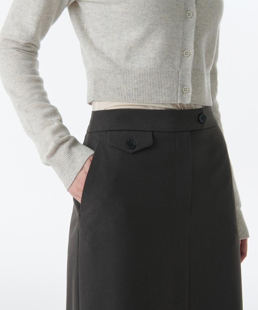 Musinsa Standard Woman Women'S Straight Maxi Skirt [Gunmetal]