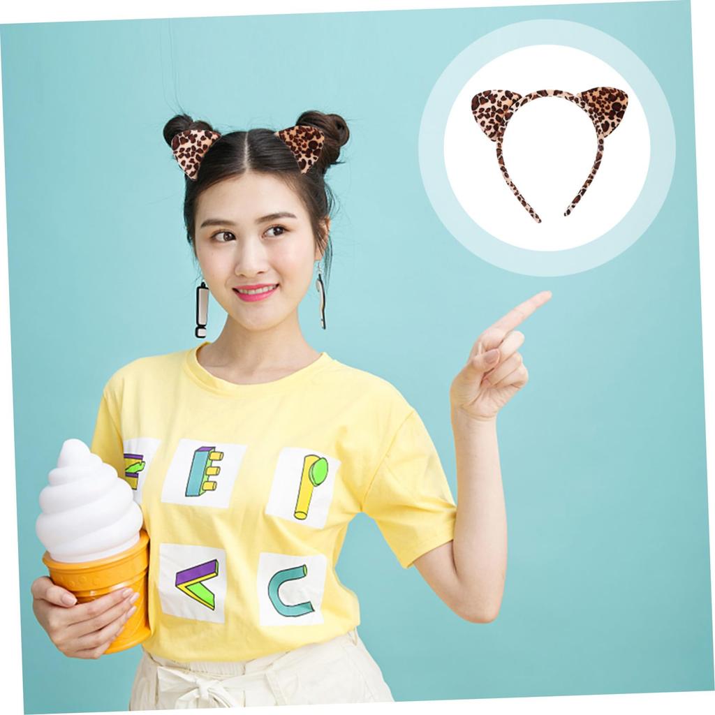 DOITOOL Set of 2 Cat Ear Headbands for Cute Animal Ear Hair Accessories for Parties and Photo Inch Size Kids, Shoots, Approx. 7.3