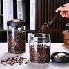 Airtight Lid Coffee Bean Storage Jar Glass Material Freshness Preservation Jar  for Coffee Storage
