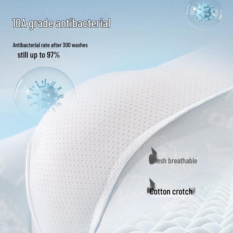 Yiershuang Men's Ultra-Thin Ice Silk Boxer Briefs with Cotton Crotch (4-Pack)