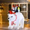 Inflatable Christmas Polar Bear with LED Lights, 206cm Waterproof Inflatable Christmas Decoration with 2 Penguins