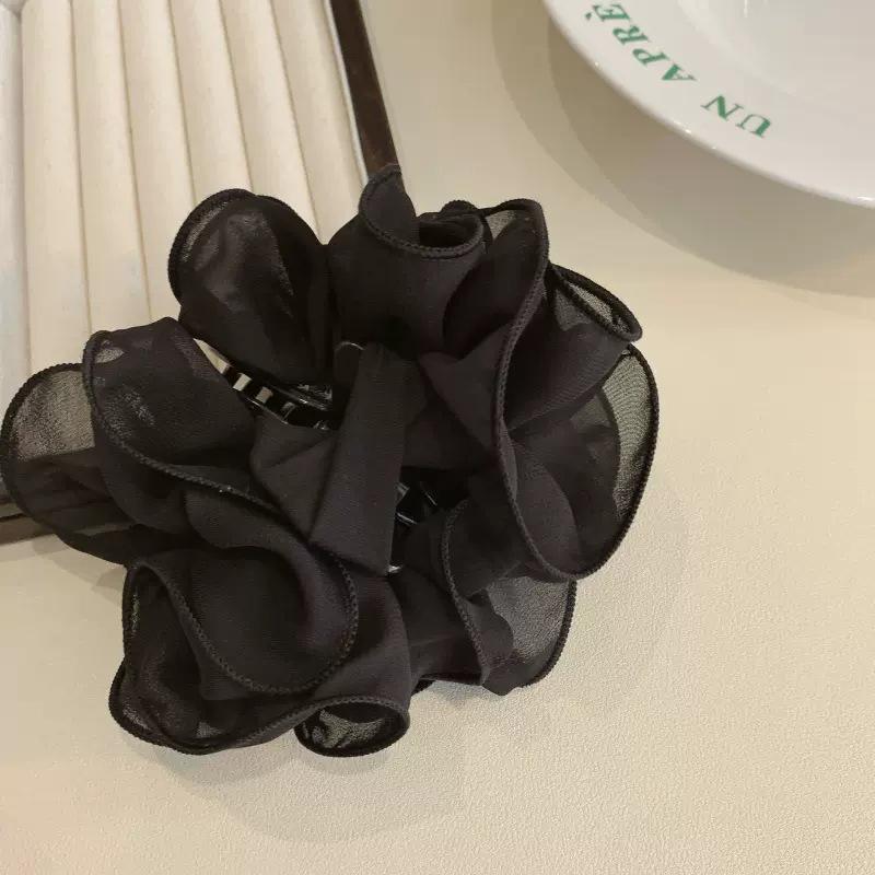 Korean Large Floral Design Hair Clip - Summer Shark Clip for Women