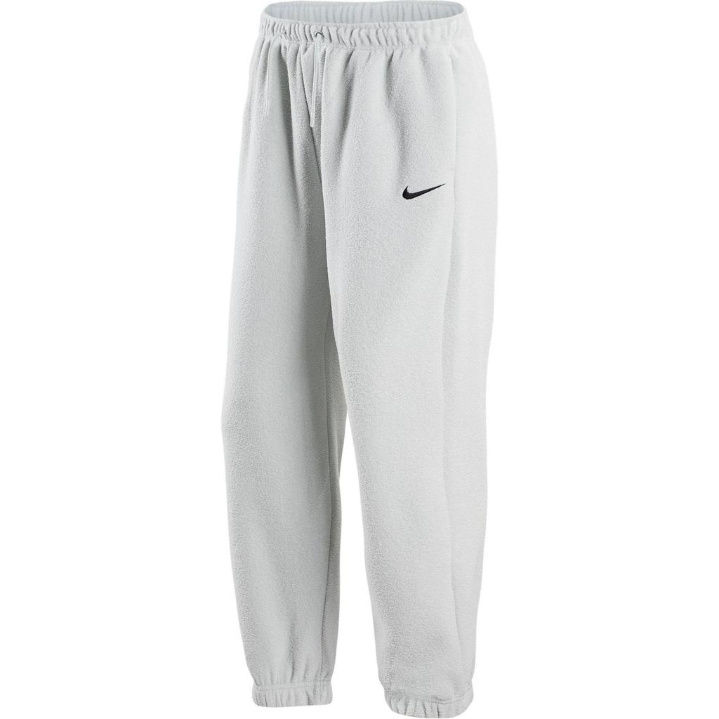 Nike Logo Printed Fleece Casual Cuffed Knit Sweatpants Women Bottoms Fog-Gray DV7097-014