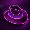 LED Luminous Cowboy Hat - Western Style for Men & Women, Large Brim Straw Sun Hat for Summer and Outdoor Performances