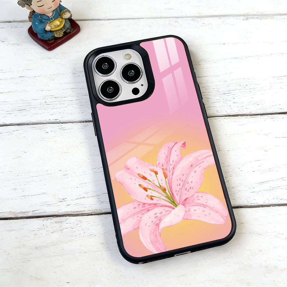 Lily Puff Phone Case For iPhone17,16,15,14,13,12,11 Plus,Pro Magnetic with Magsafe Wireless Charging