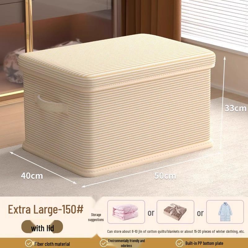 Foldable Handheld Storage Box with Lid for Clothes, Toys, and Snacks