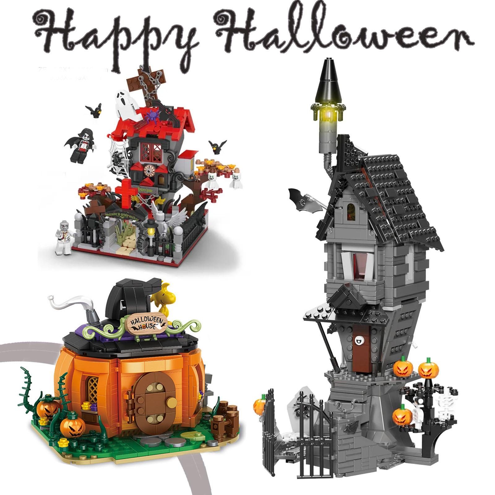 

Хэллоуин Кошмар Дом Скелет Ужас с Тыквой Призрак Строительный Блок Строительная Модель Кирпичи Игрушки Рождественские Подарки На День Рождения для Детей