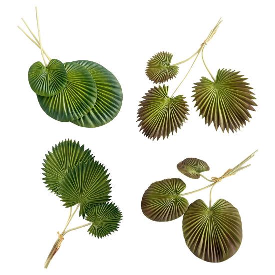 Artificial Leaf No-Maintenance Long-Lasting Freshness Realistic Fan-Shaped Leaves High-Simulation Texture Fake Tropical Leaves Home Decor