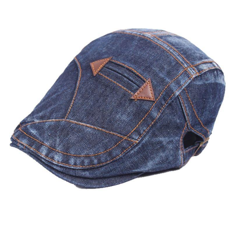 Fashion Spring Summer Jeans Beret Hats For Men Women Quality Casual Unisex Denim Beret Cap Fitted Sun Cabbie Flat Cap