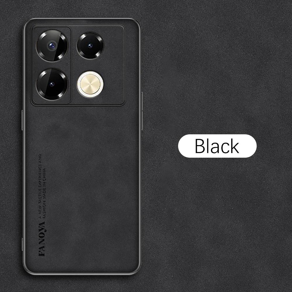 

Note40Pro 4G Case Matte Lambskin Leather Back Cover For Infinix Note40 Note 40 Pro Plus Pro+ 5G TPU Soft Bumper Shockproof Coque For Note 40 Pro 4G