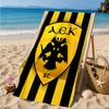 Asciugamano da Spiaggia con Stemma Calcio Aek, Asciugatura Rapida, Facile da Curare, Adatto sia per il Fitness che per le Vacanze al Mare, Essenziale per lo Sport