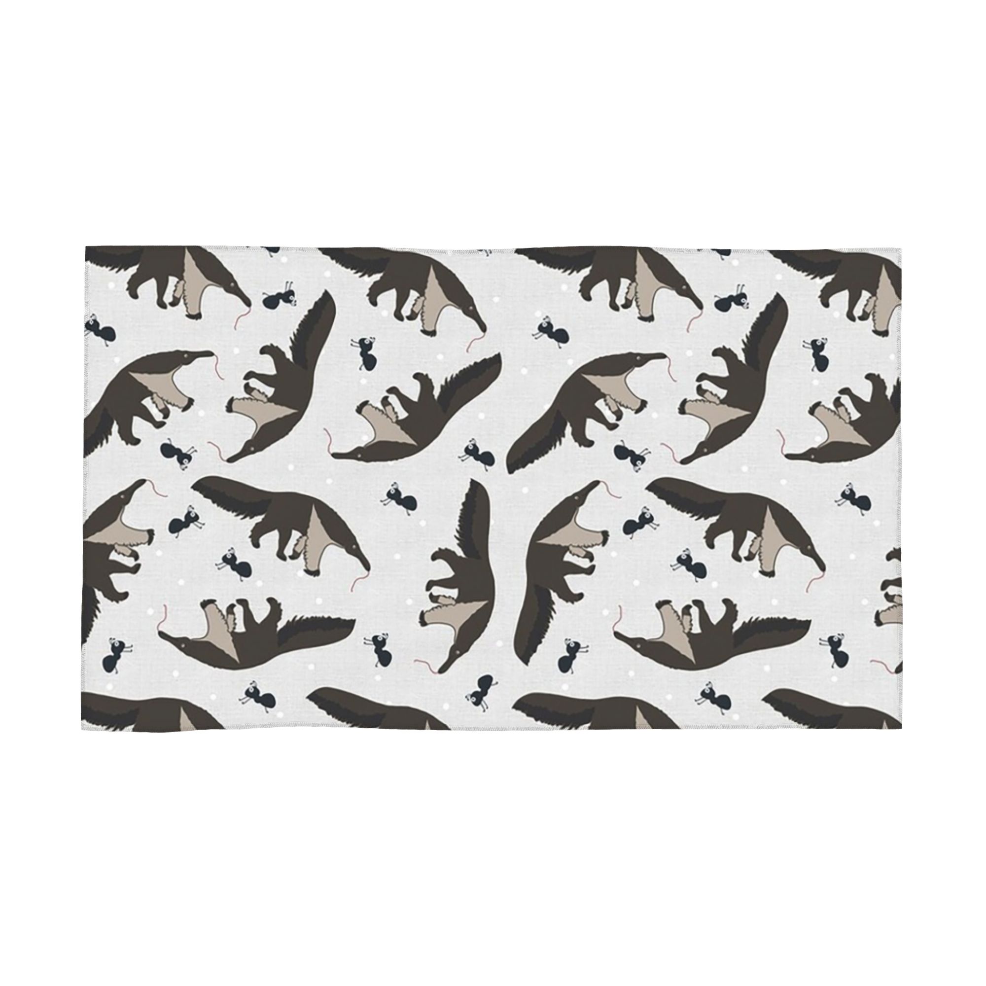 

Giant Anteaters and Ants All over Pattern Soft Face Towel Quick Dry Pool Bath Cotton Towels Breathable W30*H60(CM)
