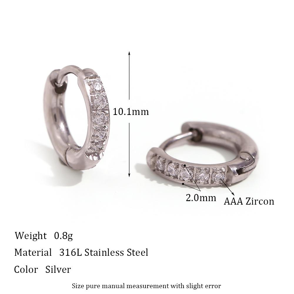 Minimaler Basic Schmuck Wasserdicht Hypoallergen Edelstahl Zirkonia Huggies Creolen Für Frau Mädchen Damen