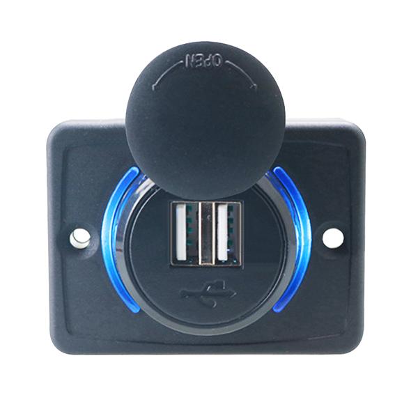 12-24V 3.1A PD QC3.0 2.1A Dual USB Charger Car Modified Socket Motorcycle Boat Utv Camper Caravans Universal Modified Charger