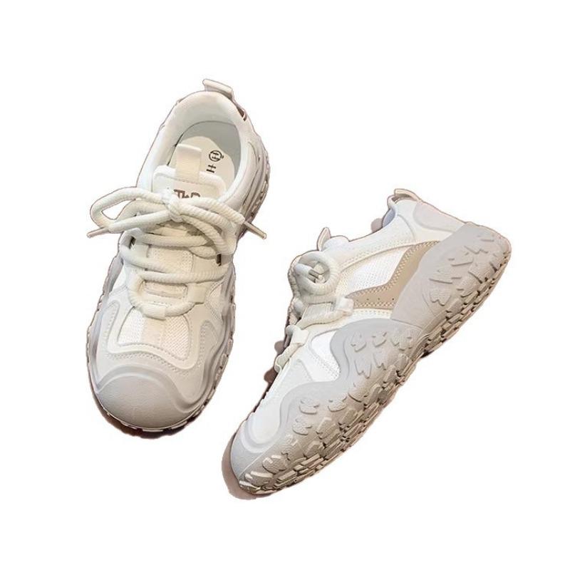 Thick-soled Heightening Dad Shoes Women's New Spring and Autumn Mesh Breathable Lightweight Soft-soled Casual Sports Shoes