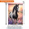 Beautiful Horse in Flower Field Single Sided Polyester Garden Flag - Single-Sided, Polyester, Outdoor Yard Decor