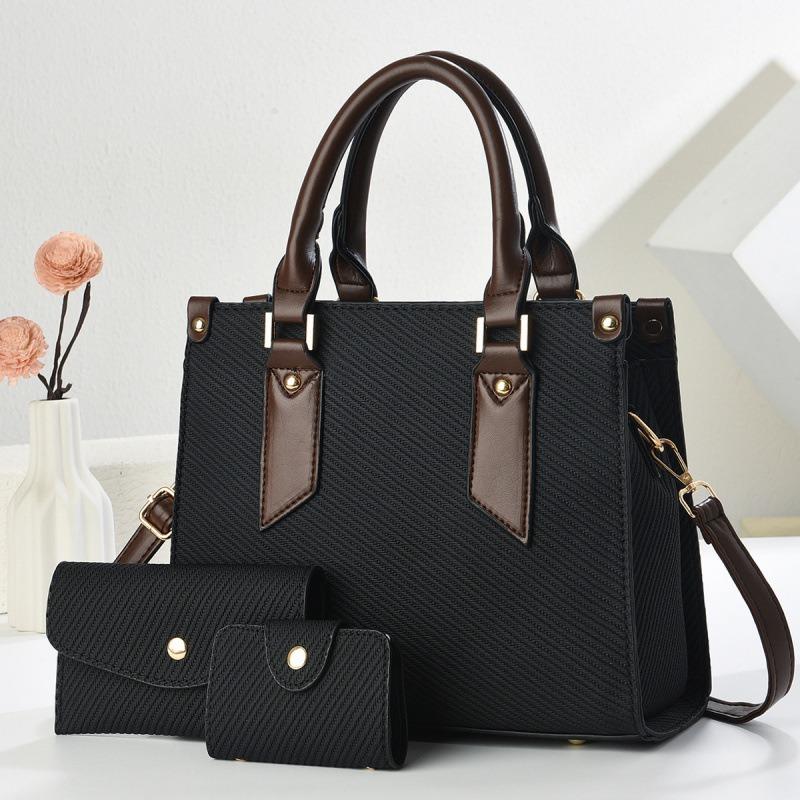 Three-piece set, mother and child bag, new handbag, women's versatile large bag, single shoulder fashion messenger bag Handbag