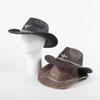 Fashion Suede Cowboy Hat for Women Men Unisex Wide Brim Hat with Metal Bull Head Breathable Sunproof Hat Travel Fedoras