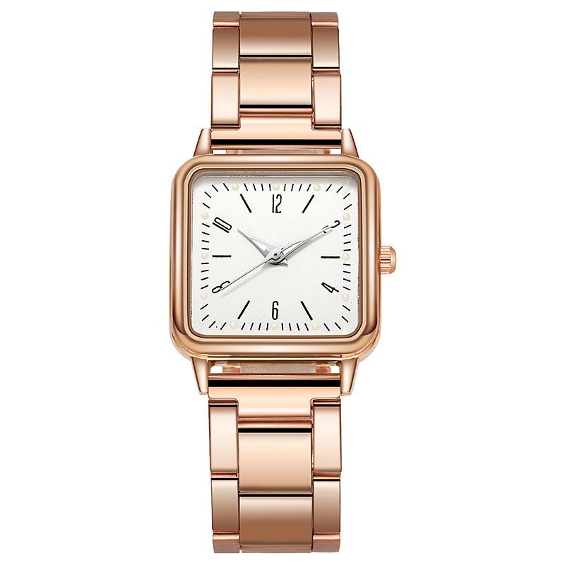 Luminous Hands Women's Quartz Wristwatches Square Ladies Fashion Clock Stainless Steel Gifts Watches