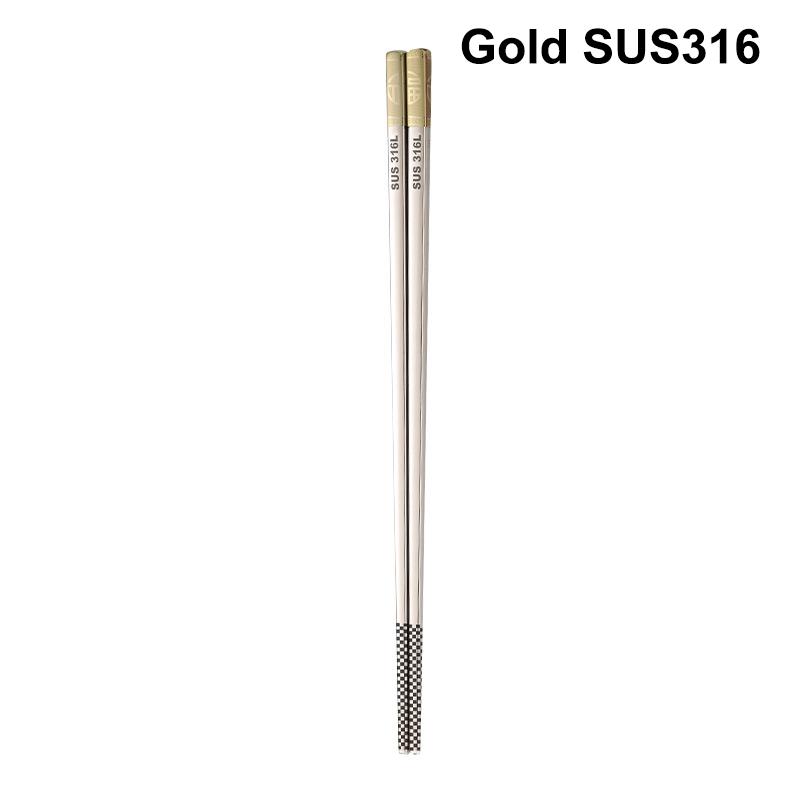 1Pair Chinese Chopsticks 304/316Stainless Steel Non-slip Sushi Chopstick Korean Japanese Food Metal Sticks Outdoor Tableware
