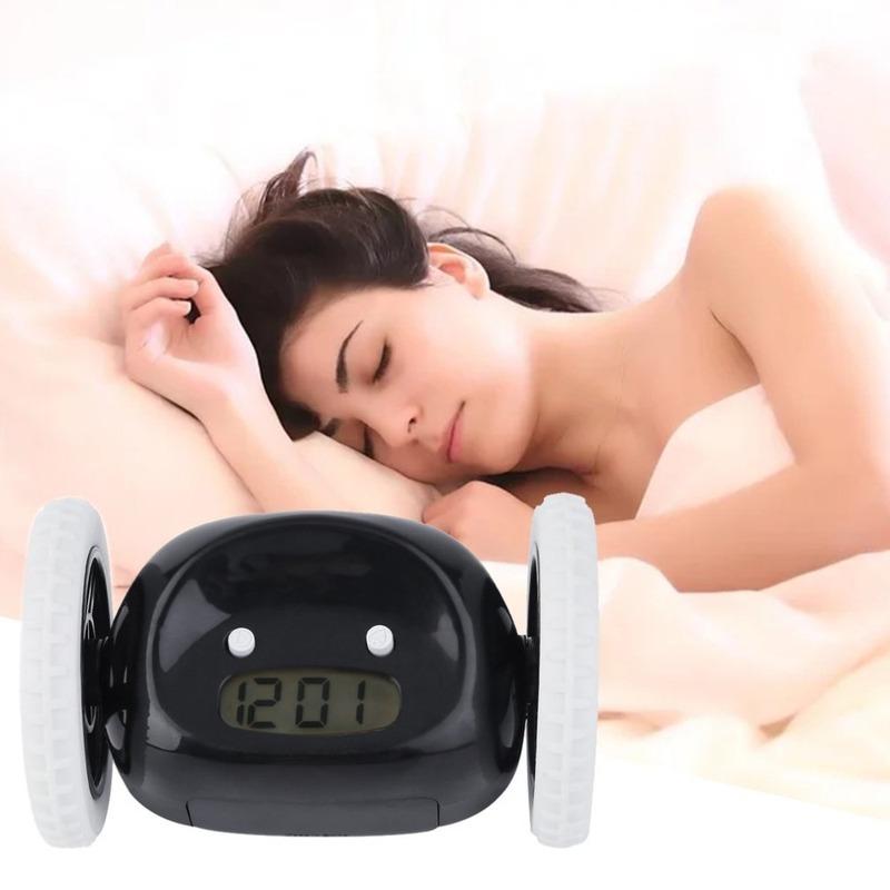 Home Decorationelectronic Creative Alarm Clock With Wheels And Can Escape