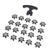 20PCS Replacement Shoe Cleats and 1 Removal Spanner Non Slip Shoe Spikes for Outdoor Use Black