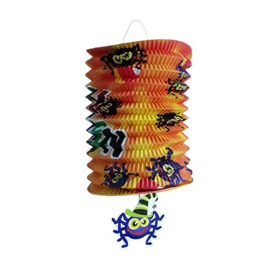 Foldable Lanterns Decor Halloween Hanging Folding Paper Lantern, Spooky Pumpkin Witch Spider Accordion Decoration Lantern for Haunted House