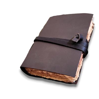 Real Leather Sketchbook Journal Dairy su 200 deckle kraštų popierių ir nėrinių